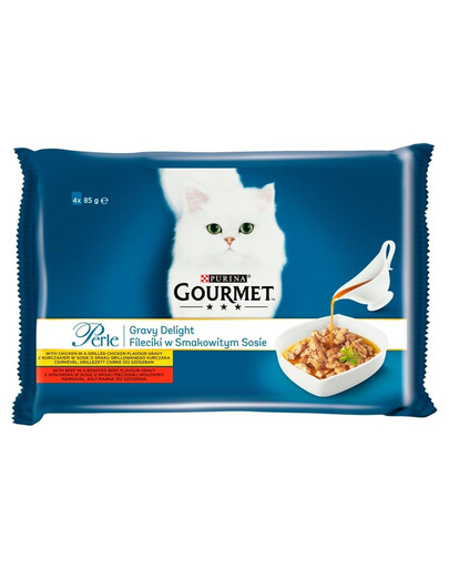 Perle Gravy kurczak, wołowina 48x85 g mokra karma dla kotów
