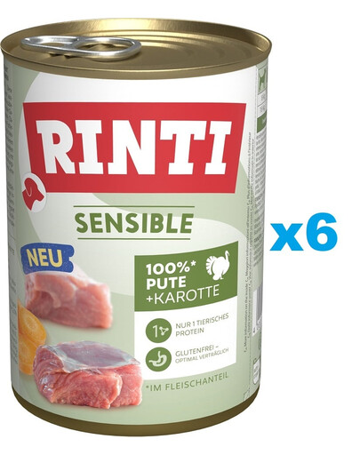 RINTI Sensible Indyk z marchewką 6x400 g