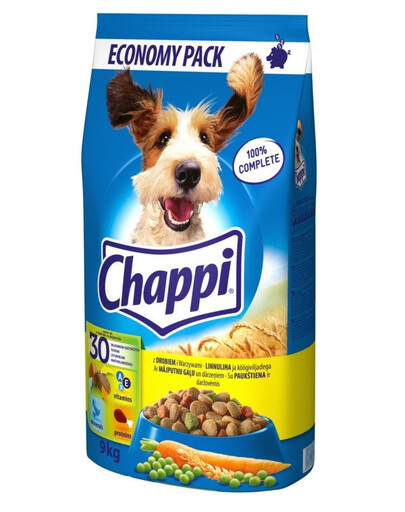 CHAPPI Mix smaków 2x9kg -  mājputnu gaļa un dārzeņi ar liellopu gaļu un mājputnu gaļa ar dārzeņiem sausā suņu barībaCHAPPI Mix smaków 2x9kg -  mājputnu gaļa un dārzeņi ar liellopu gaļu un mājputnu gaļa ar dārzeņiem sausā suņu barība
