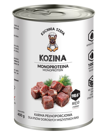 Kozina Monoproteinowa karma dla psów wszystkich ras 400 g