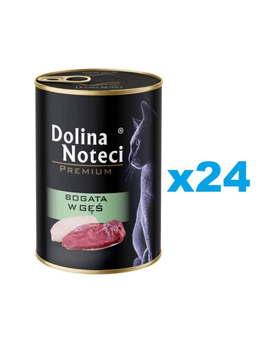 DOLINA NOTECI Premium Bogata w gęś dla kota 24x400 g