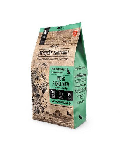Indyk z królikiem karma dla psów chrupki S 9 kg