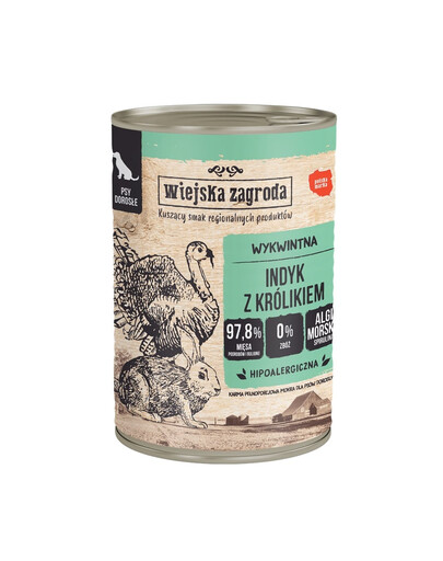 Indyk z królikiem mokra karma dla psów 400 g