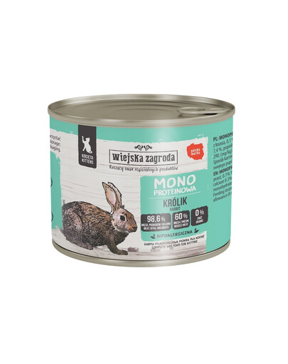 Monobiałkowa Królik mokra karma dla kociąt 200 g