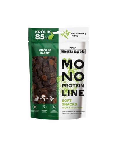 Monoproteinowe miękkie przysmaki dla psów Królik 115 g