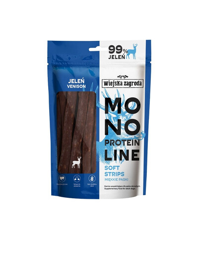 Monoproteinowe miękkie paski dla psów Jeleń 100 g