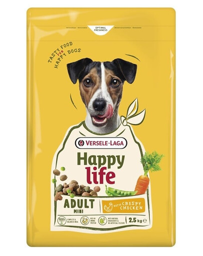 Happy Life Adult Mini with Chicken 2,5kg karma dla małych psów z kurczakiem