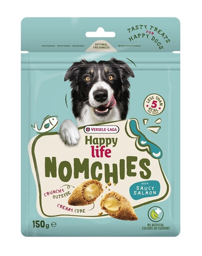 Happy Life Snack Nomchies Salmon 150g przysmak wspierający wygląd sierści