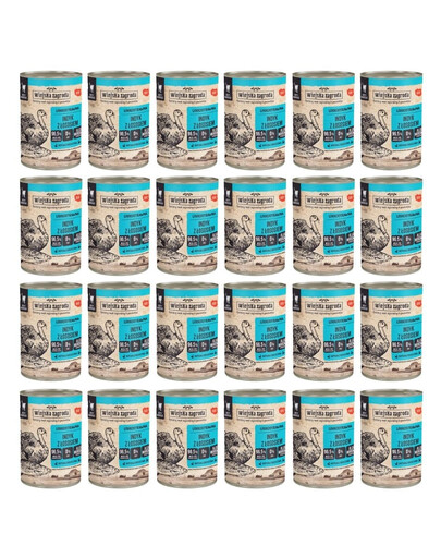 WIEJSKA ZAGRODA Indyk z łososiem mokra karma dla kotów 24x400 g