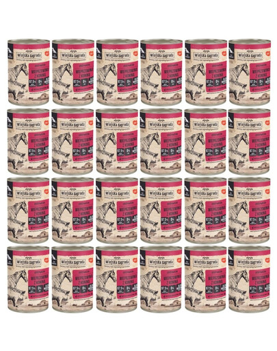 WIEJSKA ZAGRODA Wieprzowina z koniną mokra karma dla psów 24x400 g
