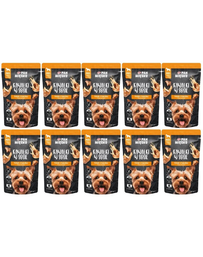 PAN MIĘSKO Kawałki w sosie Indyk z kaczką mokra karma dla psów 10x150 g