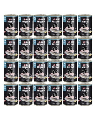PAN MIĘSKO Indyk z dorszem mokra karma dla psów 24x400 g
