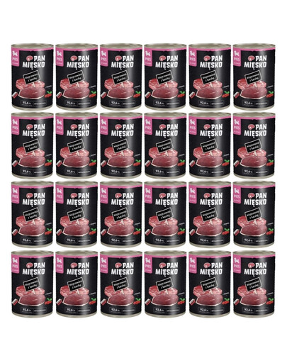 PAN MIĘSKO Wieprzowina z kaczką mokra karma dla szczeniąt 24x400 g