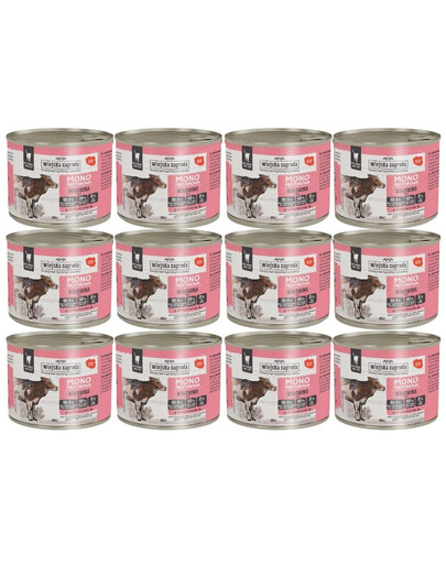 WIEJSKA ZAGRODA Monobiałkowa Wołowina mokra karma dla kotów 12x200 g