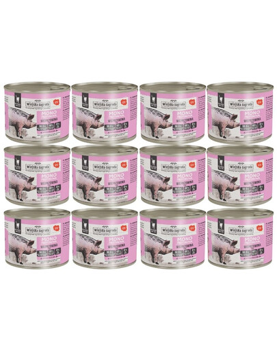 WIEJSKA ZAGRODA Monobiałkowa Wieprzowina mokra karma dla kotów 12x200 g