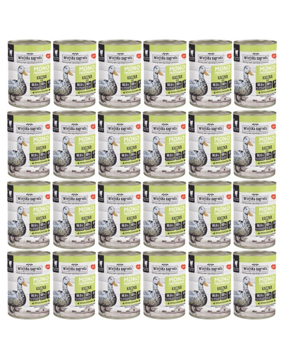 WIEJSKA ZAGRODA Monobiałkowa Kaczka mokra karma dla kotów 24x400 g