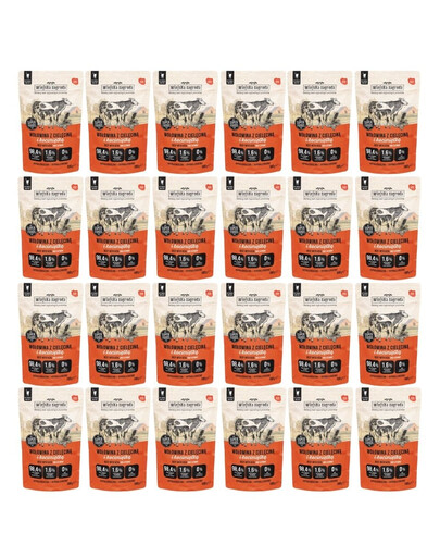 WIEJSKA ZAGRODA Superfoods Wołowina z cielęciną i kocimiętką mokra karma dla kota 24x100 g