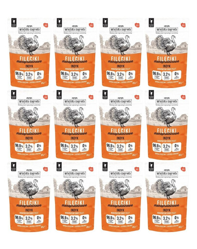 WIEJSKA ZAGRODA Fileciki Indyk mokra karma dla kota 12x85 g