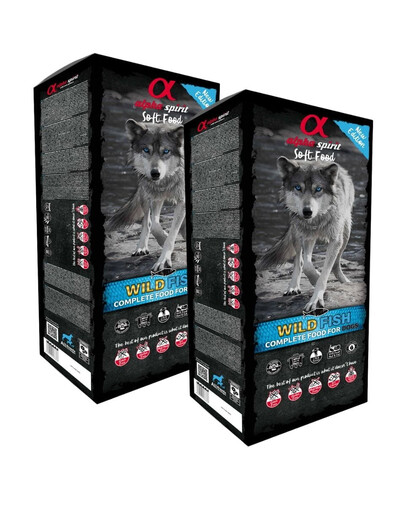 ALPHA SPIRIT Pełnoporcjowa karma sucha miękka dla psów Wild Fish 18 kg (2x9kg)