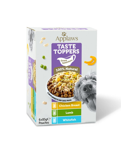 Dog Taste Toppers Gravy Selection Miltipak 6x85 g mix smaków saszetce w sosie