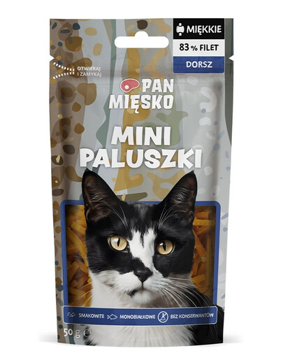 Mini paluszki Dorsz przysmak dla kota 50 g