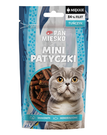 PAN MIĘSKO Mini patyczki Tuńczyk przysmak dla kota 50 g