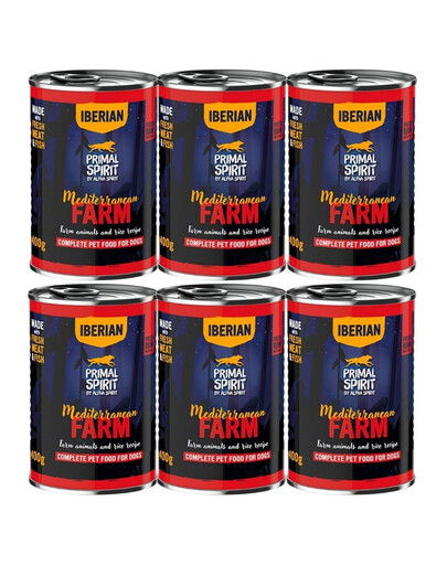 PRIMAL SPIRIT Iberian Mediterranean Farm mokra karma dla psa 6x400 g