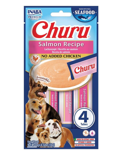 Dog Churu Fish Based Salmon Recipe 4x14g kremowe przysmaki z łososiem dla psów