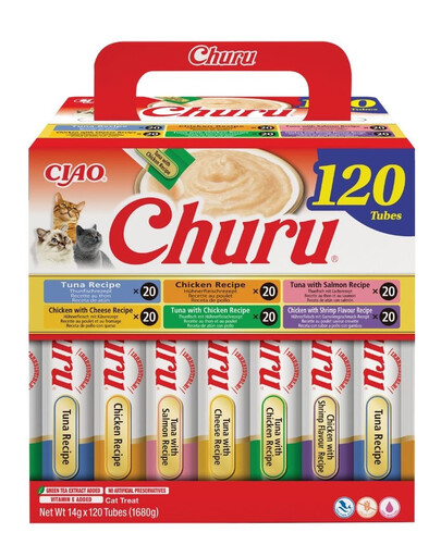 Cat Churu Chicken and Tune Receipe 120x14g mix kremowych przysmaków z kurczakiem i tuńczykiem dla kotów