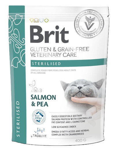 Grain Free Veterinary Care Cat Sterilised Salmon and Pea 400 g
