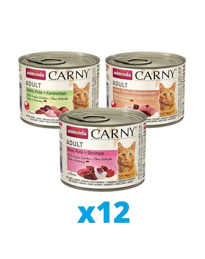 ANIMONDA Carny mix 3 smaków 36 x 200 g