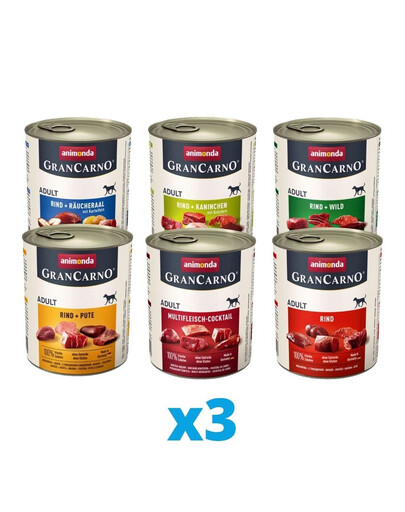 ANIMONDA GranCarno mix smaków 18 x 800 g