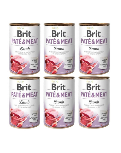 BRIT Pate&Meat lamb 6x400 g pasztet z jagnięciną dla psów