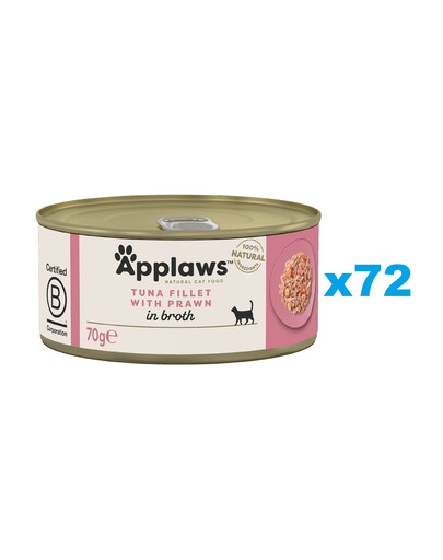 APPLAWS Cat Adult Tuna with Prawn in Broth tuńczyk i krewetki w bulionie 72x70g