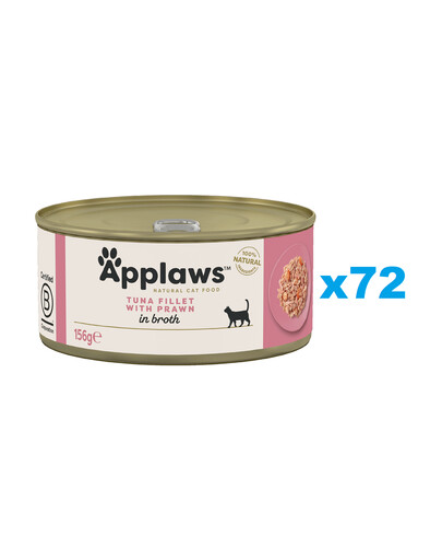 APPLAWS Cat Adult Tuna with Prawn in Broth tuńczyk i krewetki w bulionie 72x156 g