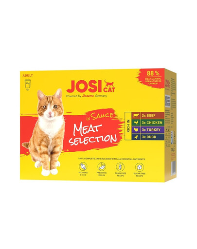 JosiCat Multipack Meat Selection in Sauce 12x85 g mięsne smaki w sosie dla kotów
