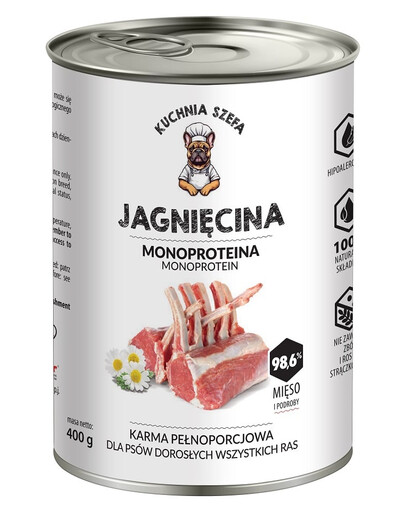 Jagnięcina Monoproteinowa karma dla psów wszystkich ras 400 g