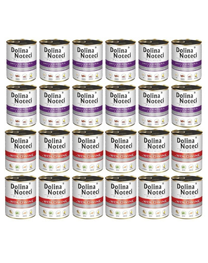 DOLINA NOTECI Mix smaków Premium Bogata w królika z żurawiną i wołowinę 24x800g