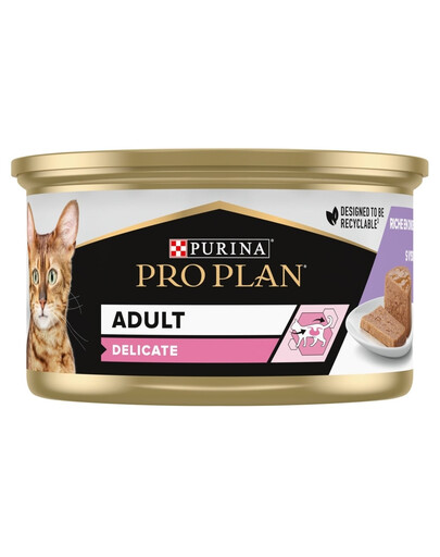 PRO PLAN Delicate Mus Bogaty w indyka 85g mokra karma dla kotów