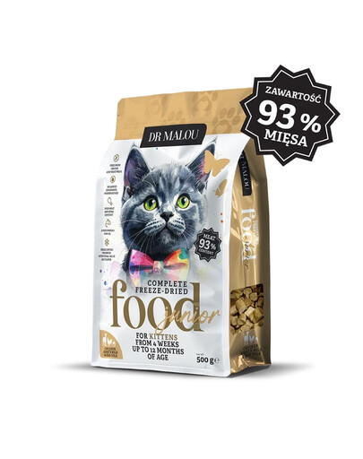 Kitten Liofilizowana karma Kurczak z kozim mlekiem i żółtkiem 500g sucha karma dla kociąt