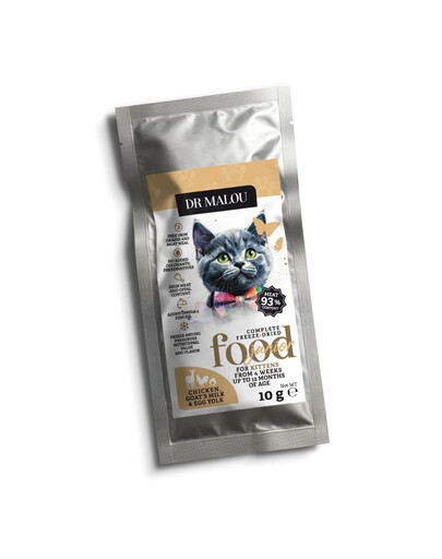 Kitten Liofilizowana karma Kurczak z kozim mlekiem i żółtkiem 10 g sucha karma dla kociąt