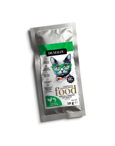 Liofilizowana karma Kurczak z łososiem 10 g sucha karma dla kotów