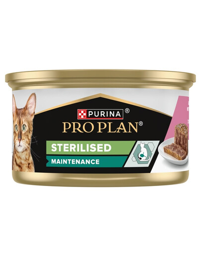 PRO PLAN Sterilised Wilgotny pasztet z łososiem i tuńczykiem 85g mokra karma dla kotów po sterylizacji