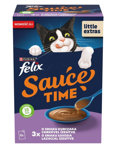 Sauce Time Chicken and Salmon 6x40g kurczak i łosoś, uzupełniająca mokra karma dla kotów