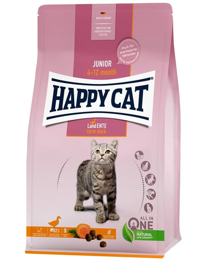 HAPPY CAT Junior Farm Duck Kaczka 4 kg bezzbożowa sucha karma dla kociąt