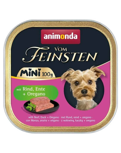ANIMONDA Vom Feinsten Mini z wołowiną, kaczką i oregano 100g mokra karma dla psów małych ras