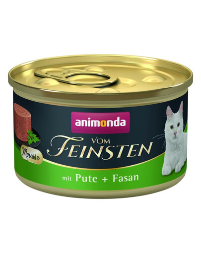 ANIMONDA Vom Feinsten Mousse z indykiem i bażantem 85 g mus dla kotów