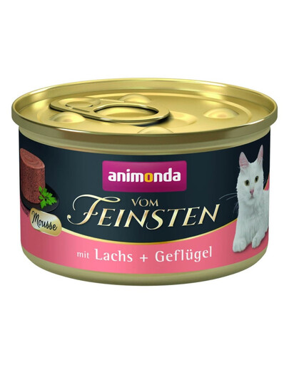 ANIMONDA Vom Feinsten Mousse z łososiem i drobiem 85 g mus dla kotów