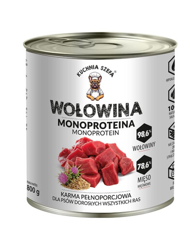 Monoproteina Wołowina 800g mokra karma dla psów