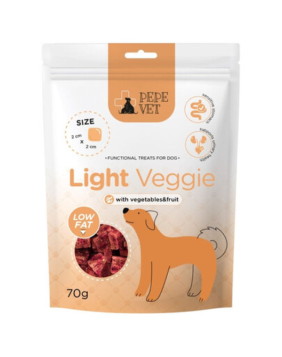 PAKA ZWIERZAKA PEPE Vet Przysmaki funkcjonalne Light Veggie 70g wegetariańskie przysmaki dla psów